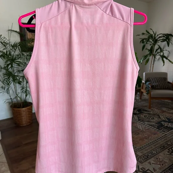 Adidas Women's Pink Collared Active Golf Tennis Pickle Ball Tank Top Shirt Sz M - Picture 3 of 12